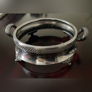 Meriden B. Co Silver Plate Footed Handled Dish Holder